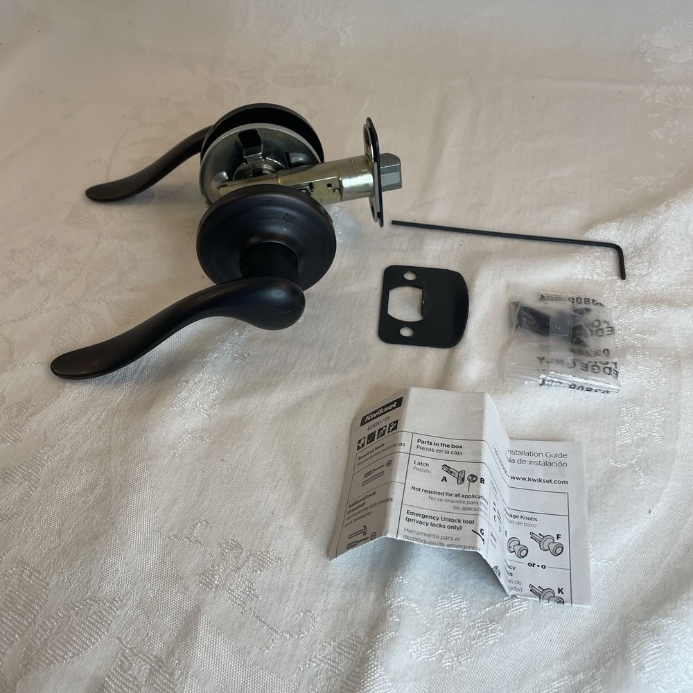 Kwikset Tustin Passage Lever Venetian Bronze Bed Bath Hall Closet Door Knob